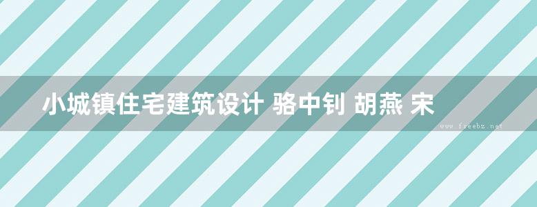 小城镇住宅建筑设计 骆中钊 胡燕 宋效巍 等  2012年